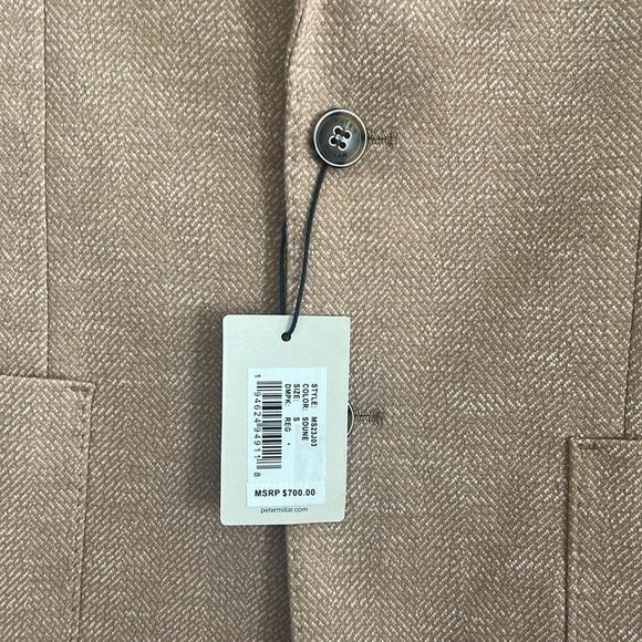 Peter Millar Shoreline Single-Button Herringbone Jacket, Size S New w/Tag - Picture 6 of 9